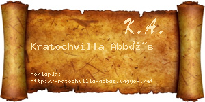 Kratochvilla Abbás névjegykártya